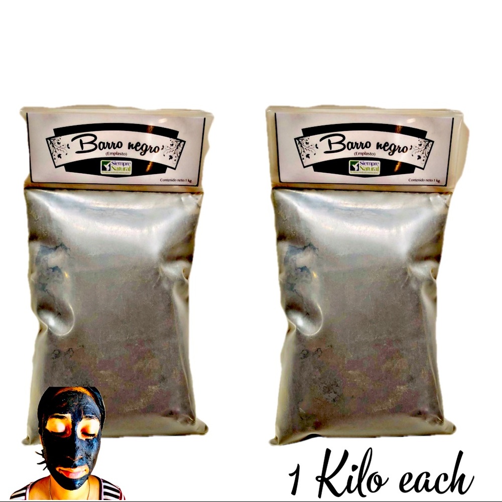 2 Black Clay for Facial/Body Mask- Barro Negro Natural para Mascarillas